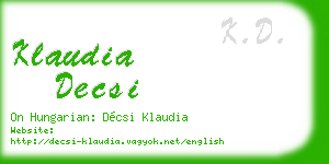 klaudia decsi business card