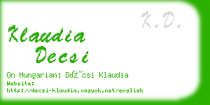 klaudia decsi business card